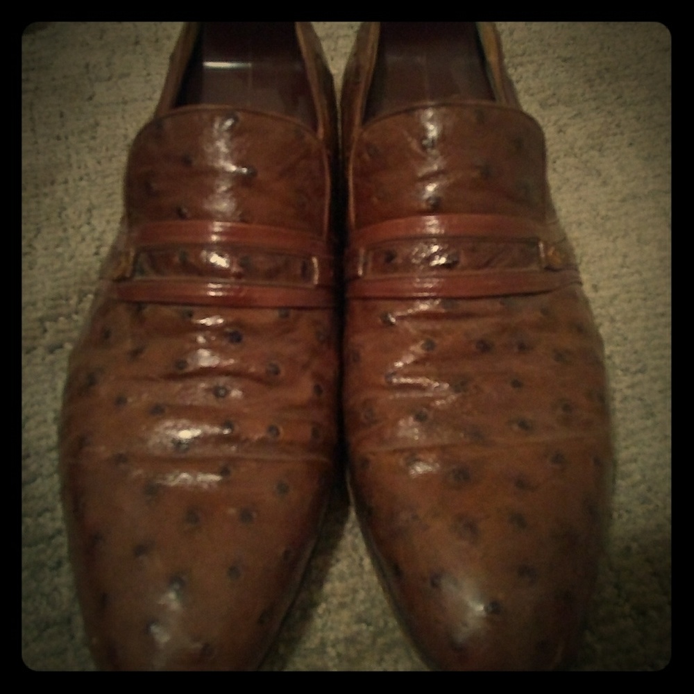 Ostrich Skin Handmade Italian Shoes